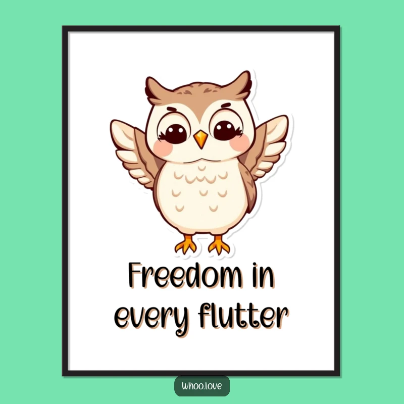 Funny Happy Owl Shimmy Poster - Vibrant Wall Art for Joyful Spaces
