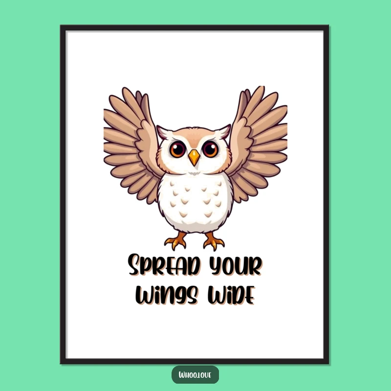 Funny Expressive Owl Wings Poster, Capturing Freedom on Your Walls, Whimsical Funny Gift