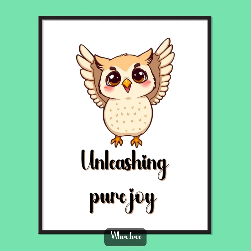 Funny Flapping Owl Poster - Joyful Wing Art for Walls
