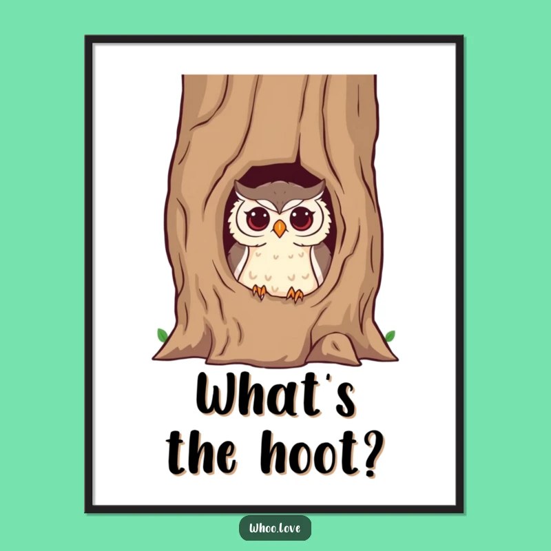 Funny Mischievous Owl Poster: Add Cheeky Charm to Your Walls