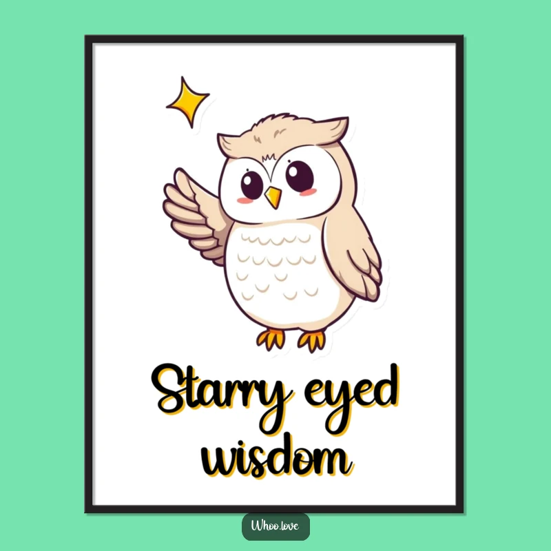 Funny Owl Guiding Star Poster: Inspire Your Walls with Cosmic Humor