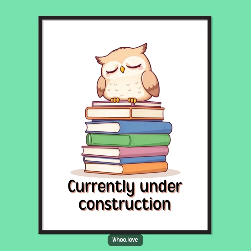 Funny Sleepy Owl Poster: Decorate Your Space with Literary Charm and Owl Wisdom