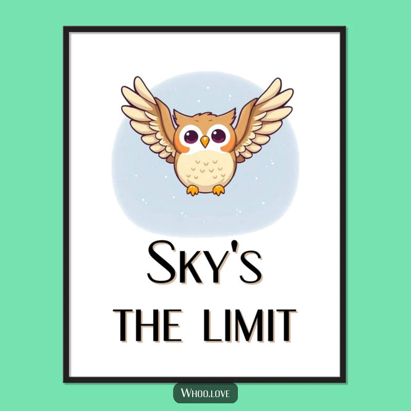 Funny Soaring Owl Poster: Bring Joyful Flight into Your Space