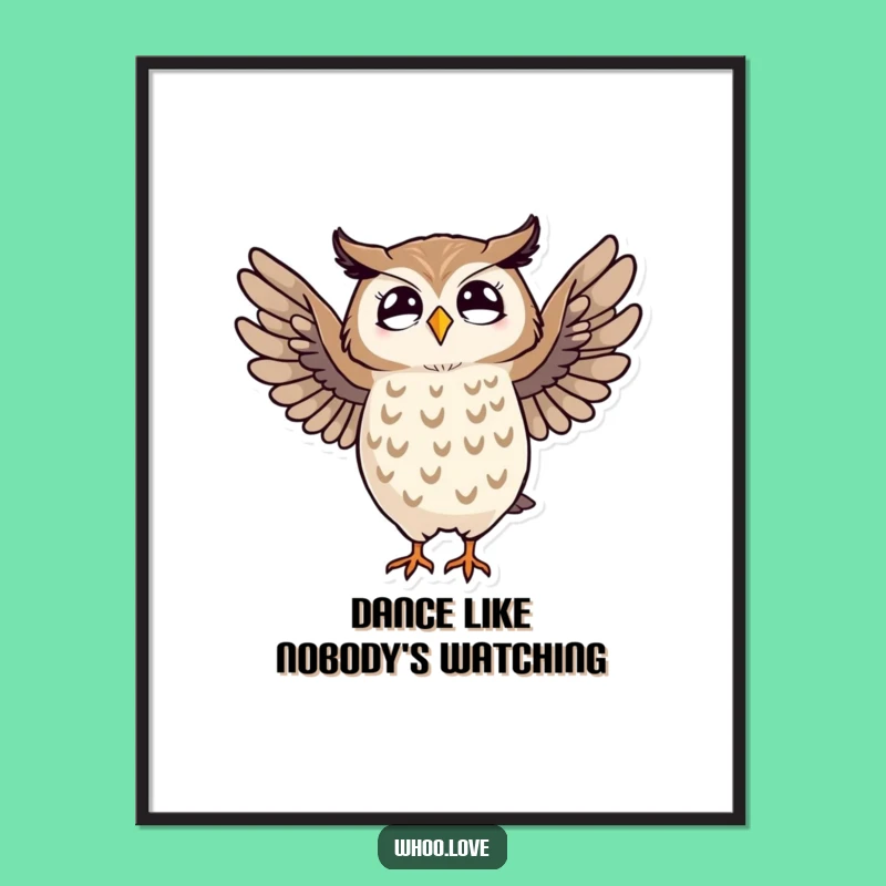 Funny Striped Owl Dance Poster: Bring Whimsical Humor to Your Walls with This Art