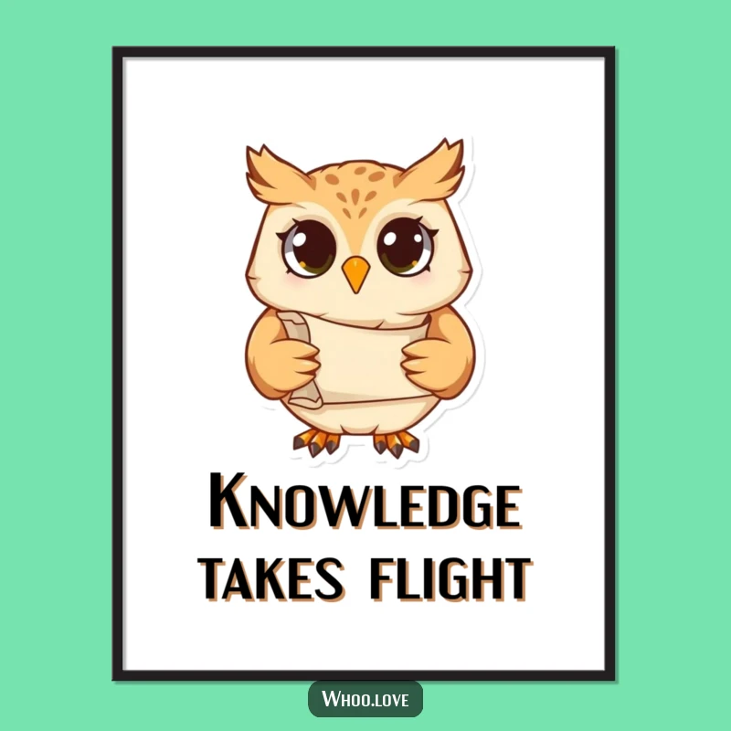 Funny Studious Owl Poster: Decorate Your Space with Wisdom and Wit