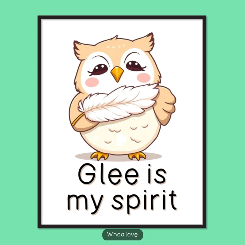 Funny Giggling Owl Poster: Bring Delightful Laughter to Your Walls with This Art