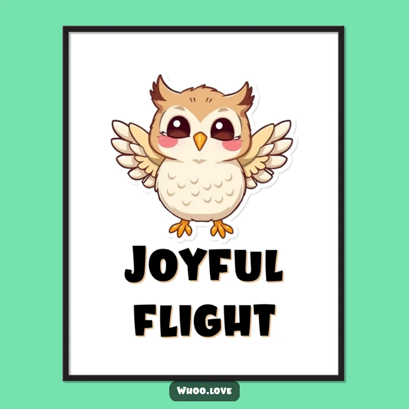 Funny Joyful Owl Poster: Bring Energy and Happiness Home