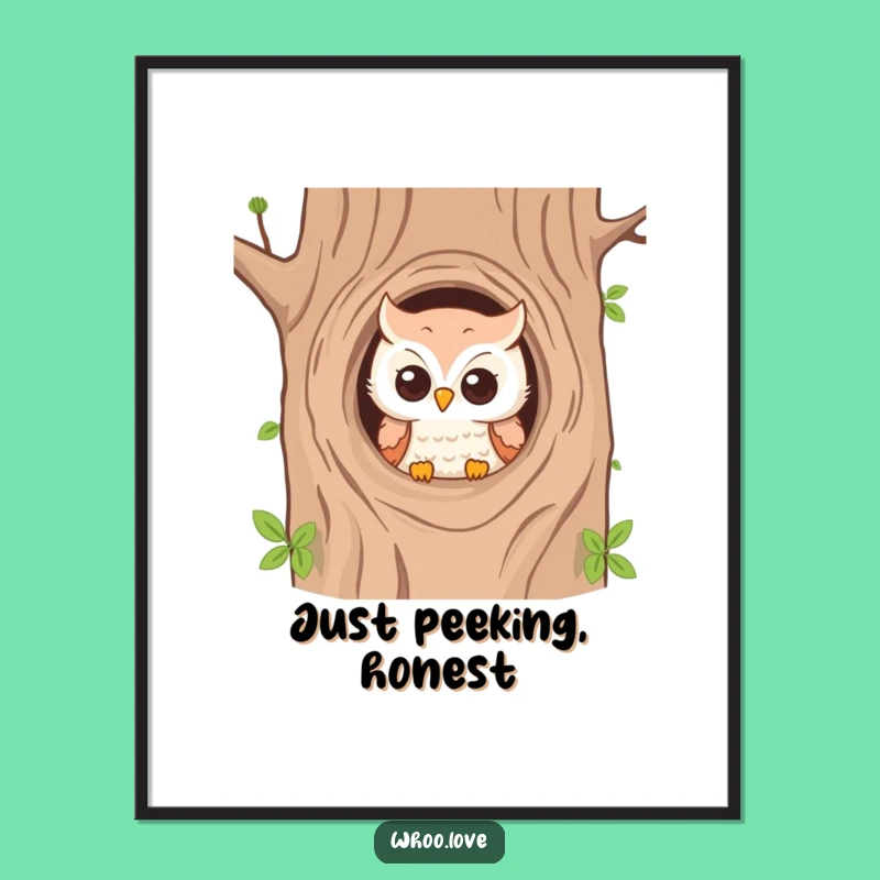 Funny Owl Tree Poster: Playful Decor, Instant Charm, Unique Gift