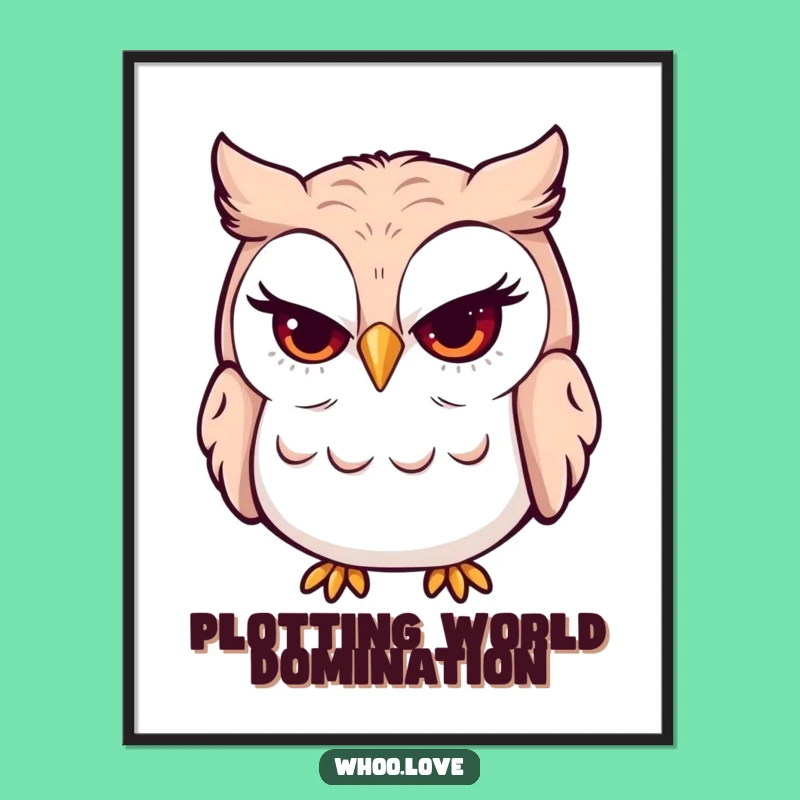 Funny Winking Owl Poster - Mischievous Grin Wall Art
