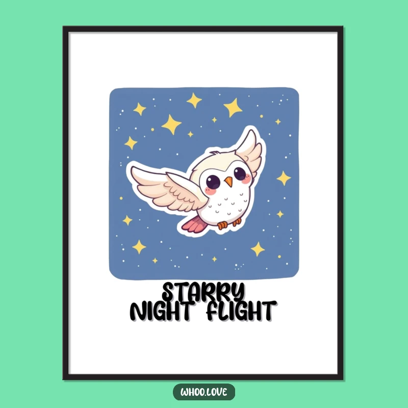 Funny Owl Swoop Poster: Bring the Night Sky Home