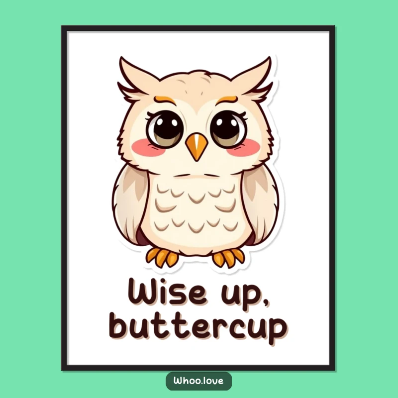 Funny Hooting Owl Poster - Cheerful Bird Wall Art, Vibrant Funny Gift Decor