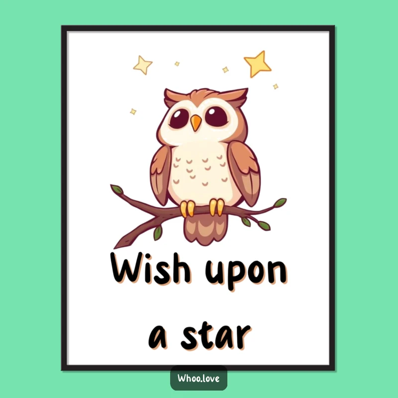 Funny Cheerful Owl Starry Sky Poster: Decorate with Dreams and Delightful Owl Art