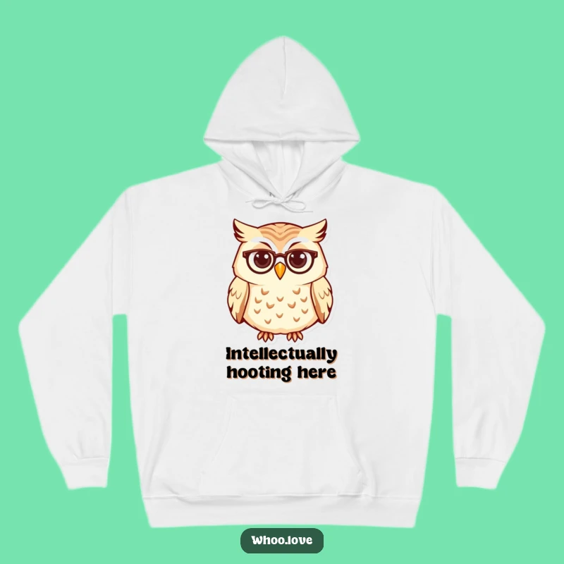 Cozy Funny Curious Owl Spectacles Hoodie, Warm Wisdom, Perfect Funny Gift for Thinkers