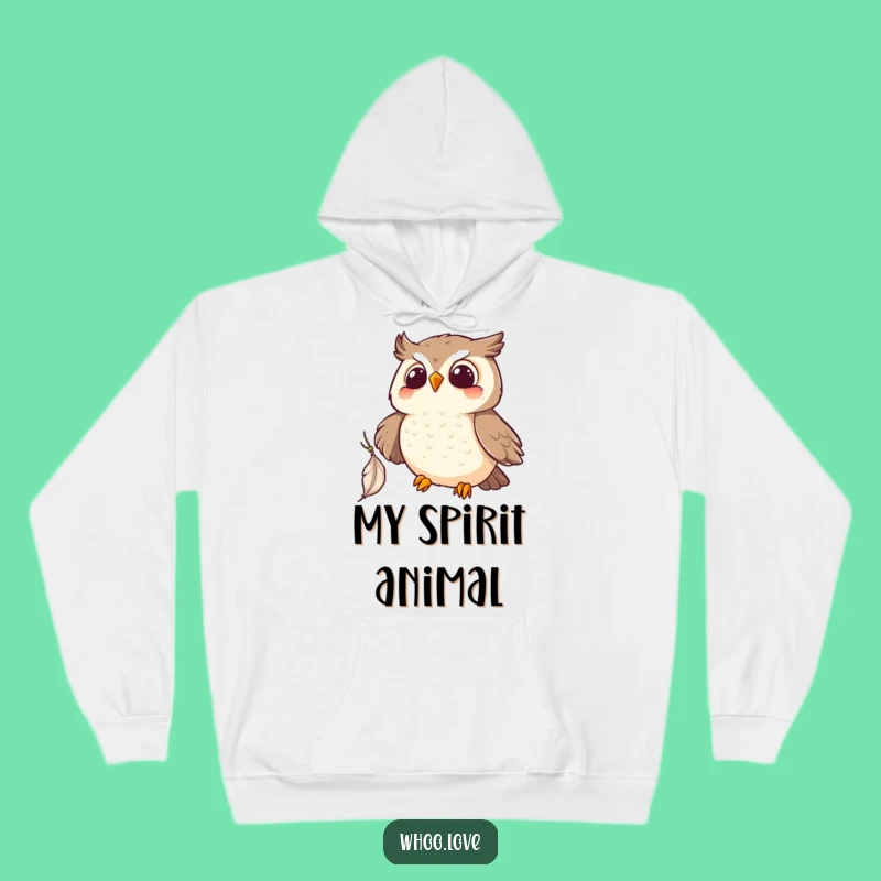 Cozy Funny Kawaii Owl Feather Catch Hoodie: The Ultimate Gift!