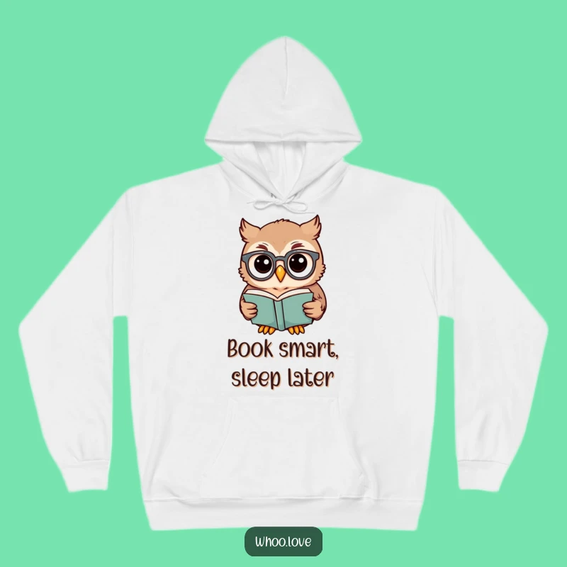 Cozy Funny Owl Scholar Hoodie: Snuggle Up with a Good Book and a Laugh