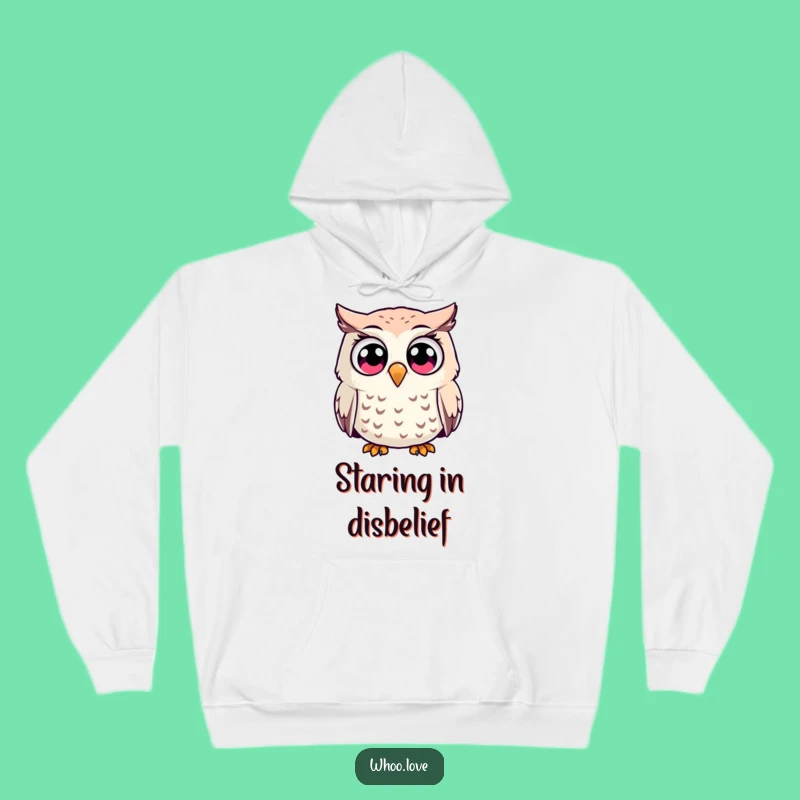 Cozy Funny Surprised Owl Hoodie: Stay Warm and React with Humorous Shock