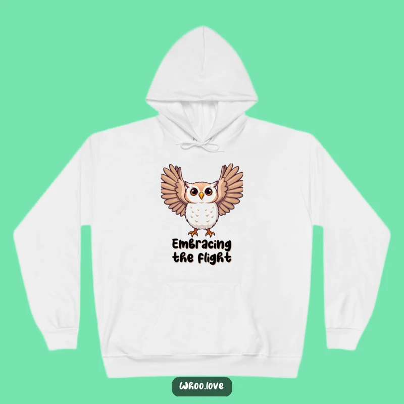 Cozy Funny Expressive Owl Wings Hoodie, Warm Embrace of Freedom, Perfect Funny Gift
