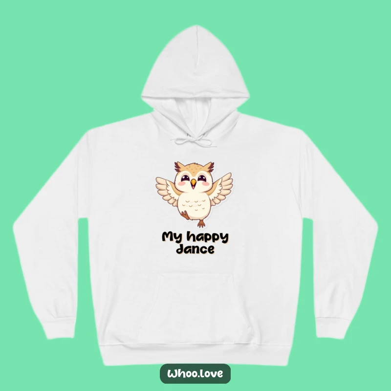 Funny Joyful Owl Hoodie: Flapping Wings Celebration Sweatshirt, Cozy Gift