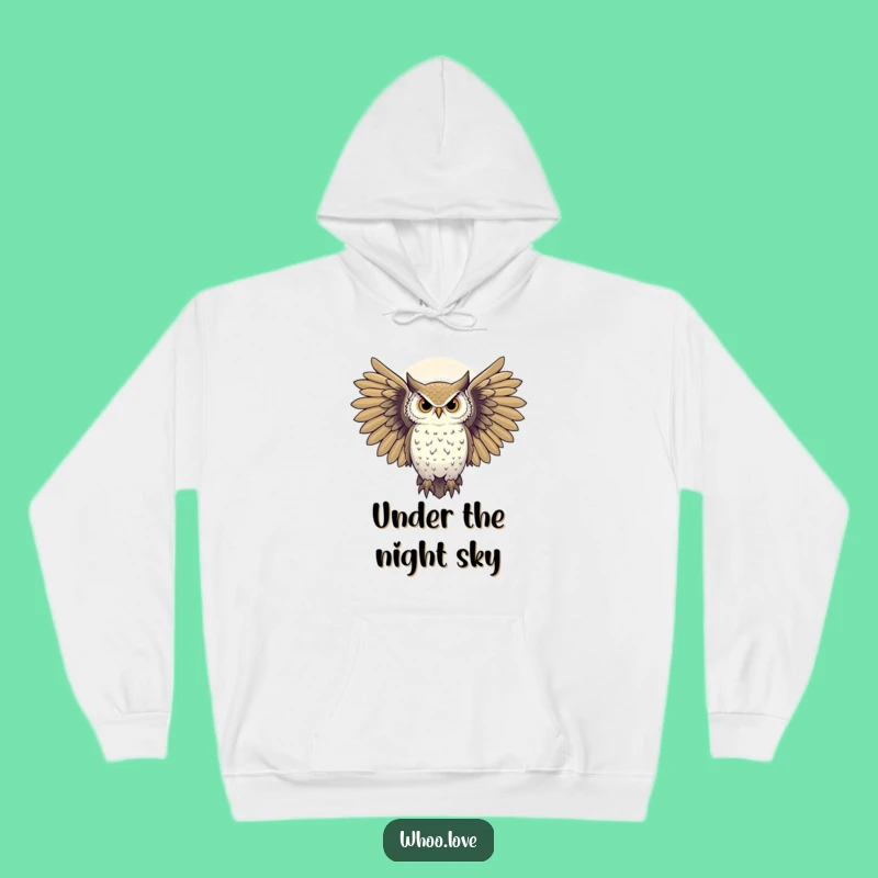 Funny Majestic Owl Hoodie: Starry Night Character Sweatshirt Gift