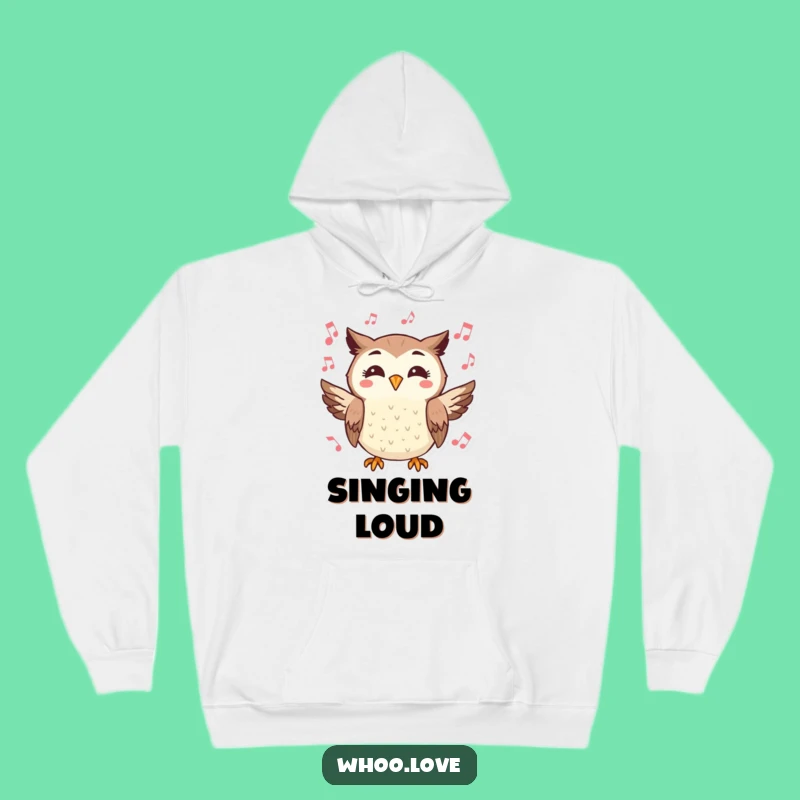Funny Owl Hoodie: Cheerful Melody Maker - Cozy Funny Gift