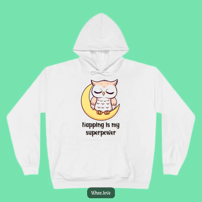 Funny Sleepy Owl Hoodie: Cozy Moon Character Sweatshirt Gift for Dreamers