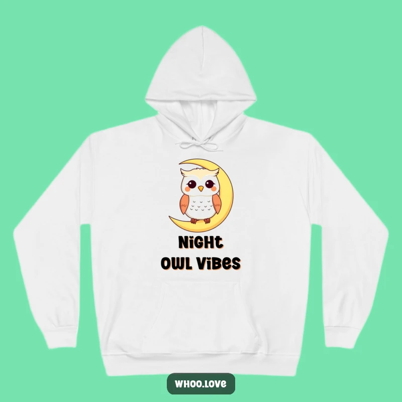 Funny Smiling Owl Moon Hoodie: Cozy Nights and Celestial Dreams