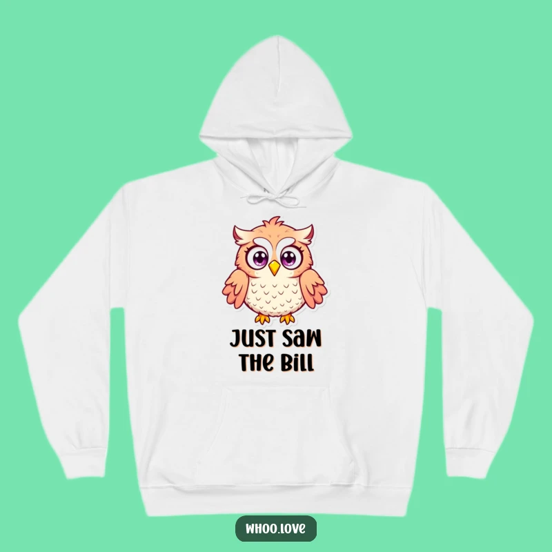 Funny Surprised Owl Hoodie: Puffed Feather Shocked Face Sweatshirt, Great Gift