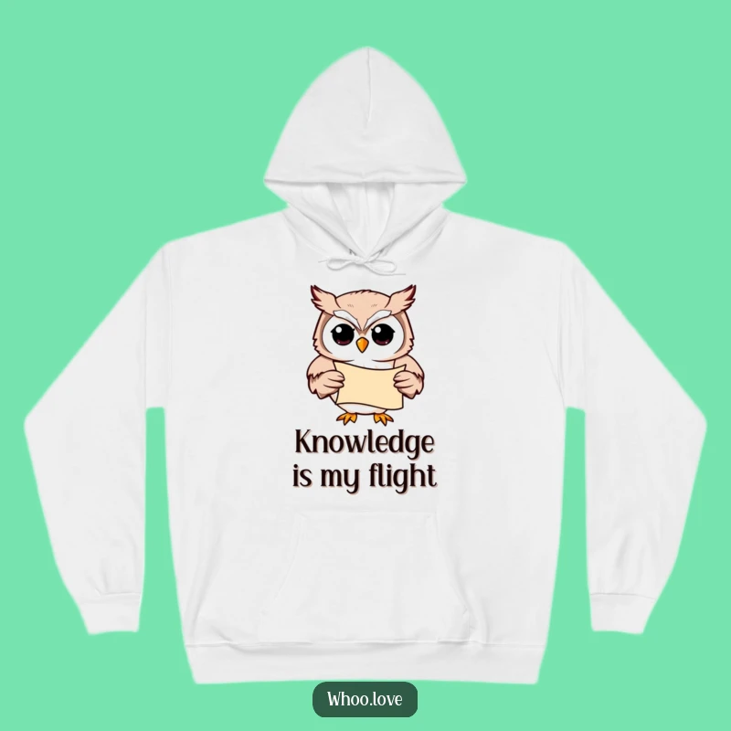 Funny Wise Owl Hoodie: Cozy Wear for Studious Birds with Scrolls, Perfect Gift