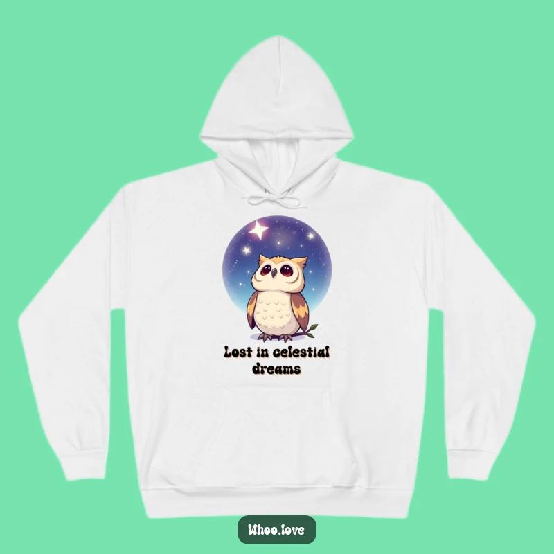 Funny Dreamy Owl Hoodie - Cozy Nights Under a Starry Sky