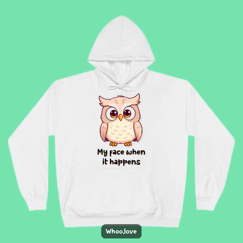 Funny Surprised Owl Hoodie - Cozy & Hilarious Wide Eye Apparel
