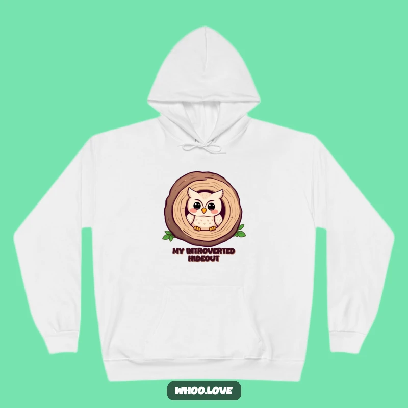 Cozy Funny Shy Owl Log Hoodie: Your Comfy Introvert Haven!