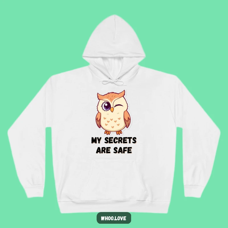 Funny Secret Keeper Owl Hoodie: Cozy Wear for Winking Birds, Perfect Gift
