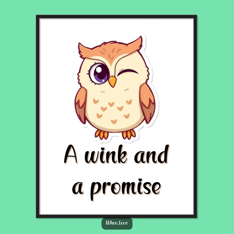 Free Printable Wall Art: Winking Owl's Charm - Humorous Downloadable Decor