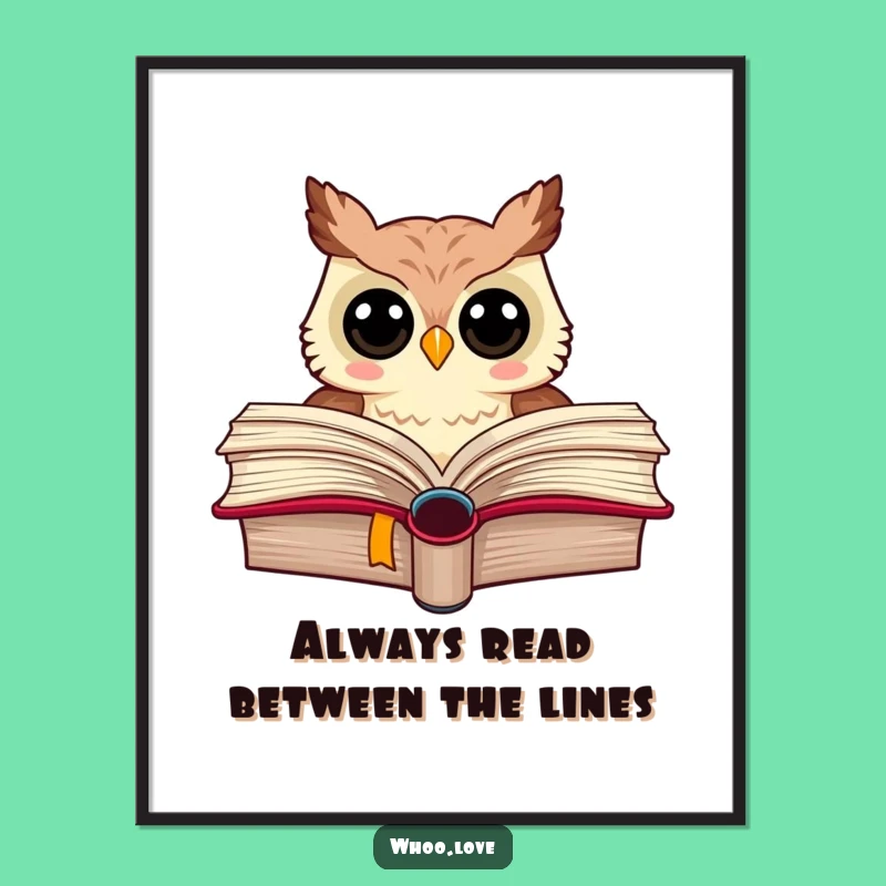 Funny Free Printable Wall Art: Book Owl Wisdom, Downloadable Decor!