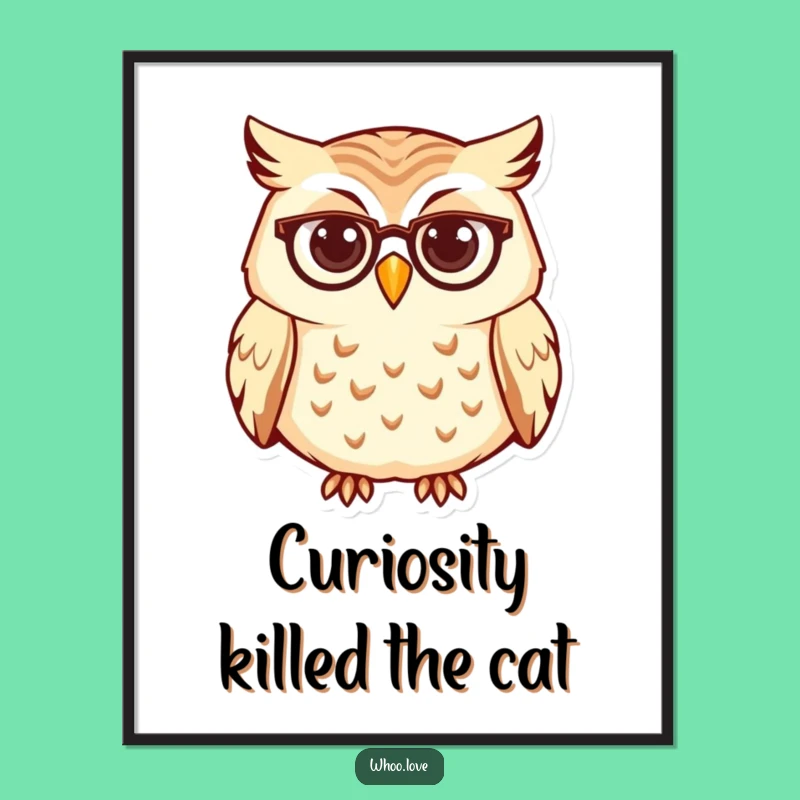 Funny Free Printable Wall Art: Curious Owl Scholar, Intellectual Downloadable & Print at Home Decor