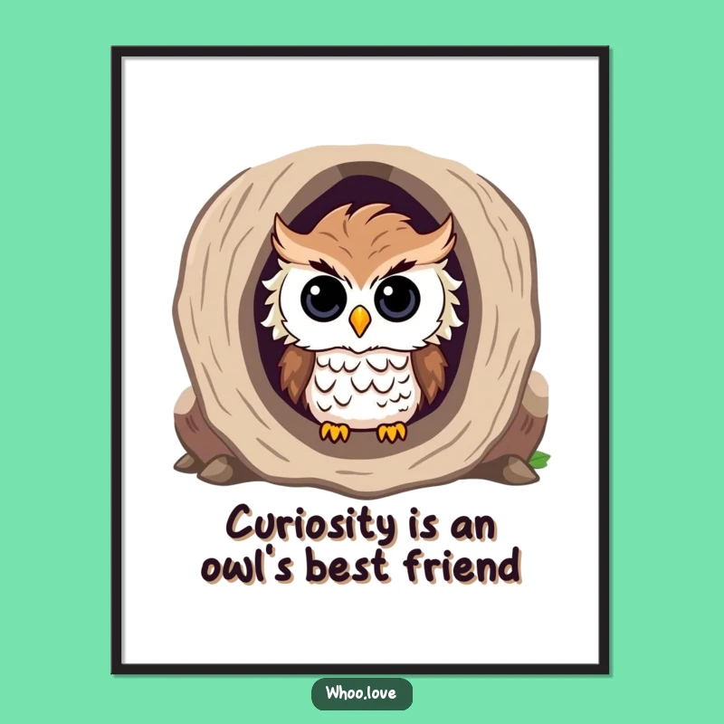 Free Printable Wall Art: Curious Owl Hide & Seek - Whimsical Downloadable Decor!