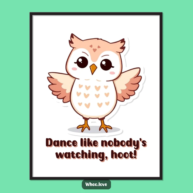 Free Printable Wall Art: Dancing Owl, Funny Downloadable Decor for a Lively Space