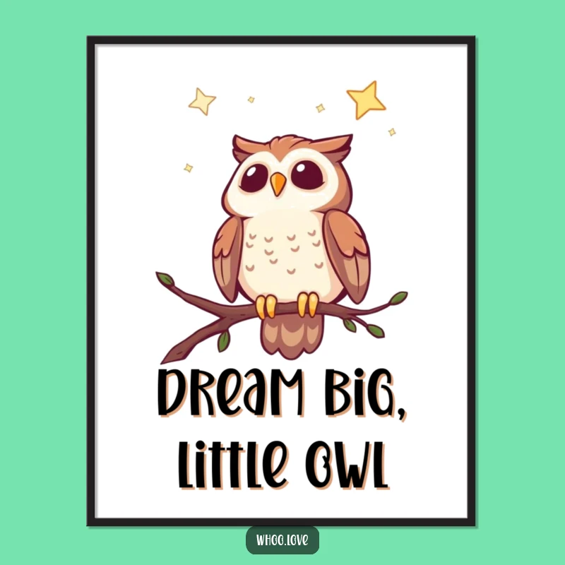 Free Printable Wall Art: Cheerful Owl Star Gazer - Whimsical Downloadable Decor!