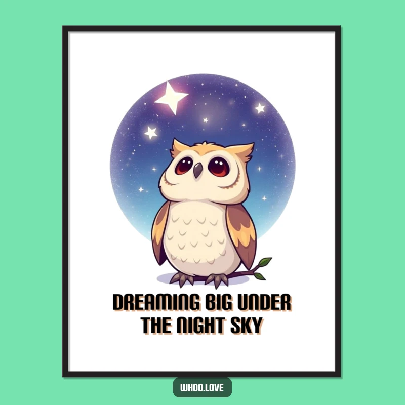 Free Printable Wall Art: Dreamy Owl Starry Night - Serene Downloadable Decor Gift