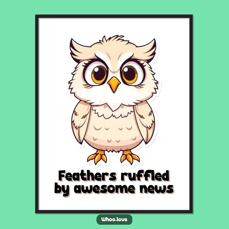 Funny Free Printable Wall Art: Shocked Owl, Downloadable Art for Whimsy