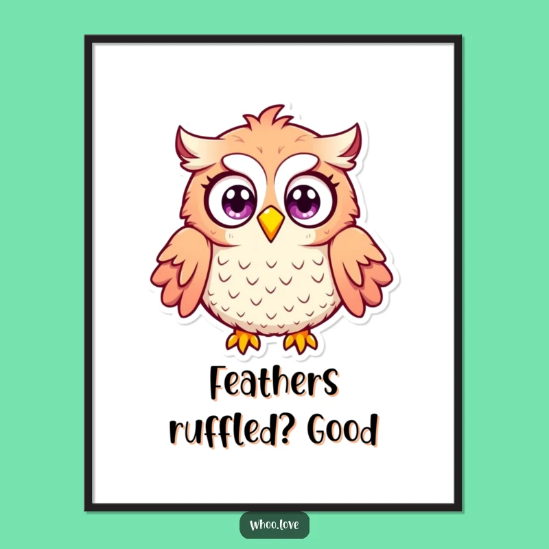 Free Printable Wall Art: Surprised Owl, Shocked Expression, Funny Downloadable Decor