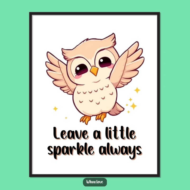 Free Printable Funny Owl Wall Art: Joyful Wings, Sparkly Trail, Downloadable Decor