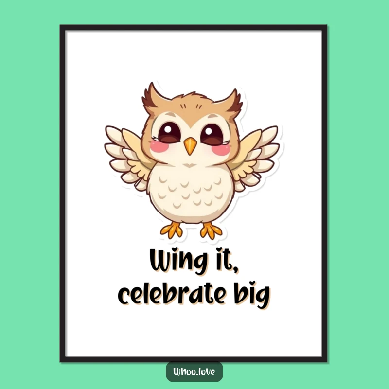 Free Printable Joyful Owl Wall Art - Energetic Downloadable Decor for a Playful Home