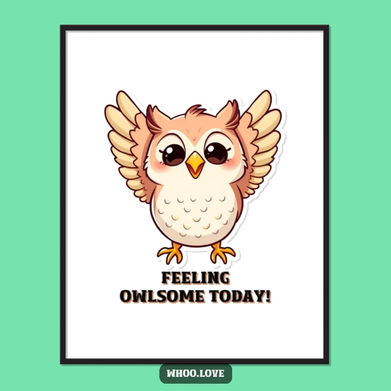 Free Printable Wall Art: Joyful Owl Flight - Humorous Downloadable Decor