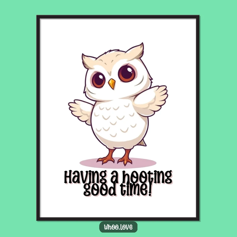 Free Printable Wall Art: Silly Dancing Owl - Funny Downloadable Decor