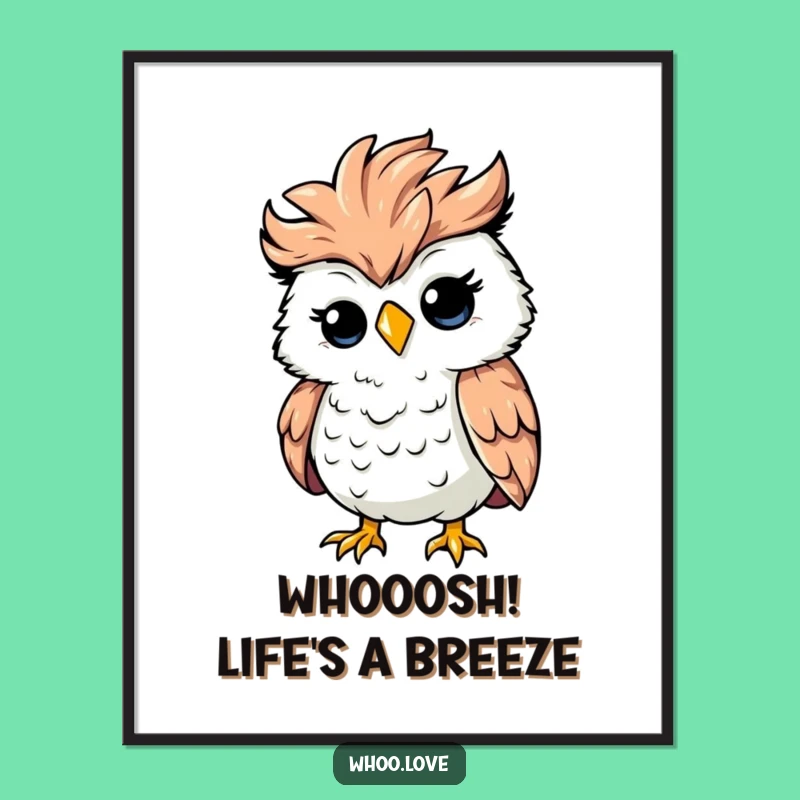 Free Printable Wall Art: Windy Owl Chaos Cute Funny Downloadable Decor