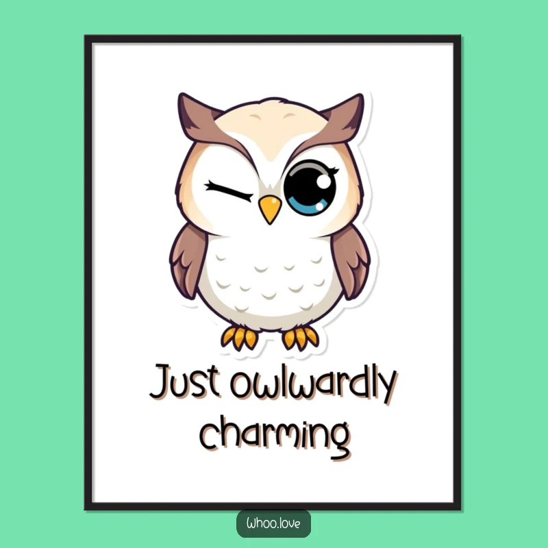 Free Printable Wall Art: Winking Owl Eye - Funny Downloadable Decor