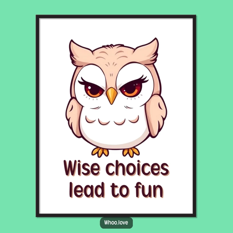 Free Printable Winking Owl Art - Cheeky Downloadable Decor for Playful Interiors