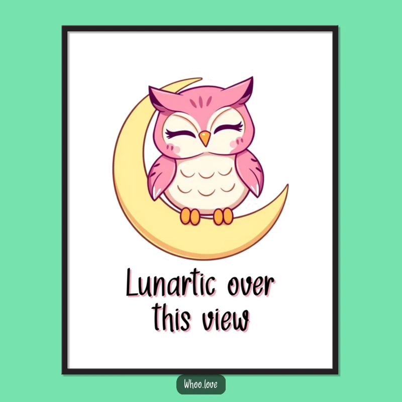 Funny Free Printable Wall Art: Winking Moon Owl, Charming Downloadable & Print at Home Decor