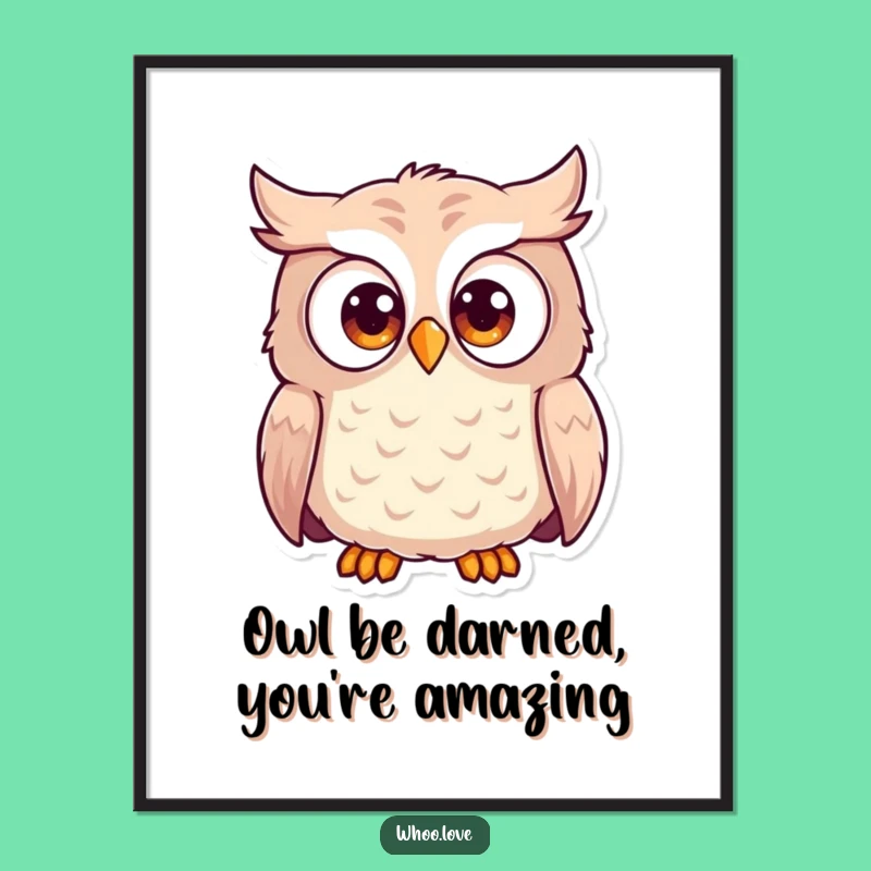 Free Printable Surprise Owl Art - Funny Downloadable Decor for Whimsical Spaces